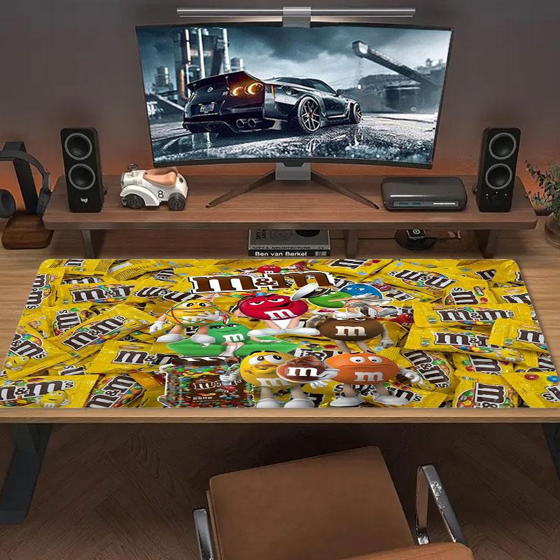 Коврик для мыши M&M's большого размера, большая подушка для игрового стола, нескользящий коврик XXL для ноутбука, планшета, игровая подкладка для мини-ПК с заблокированным краем