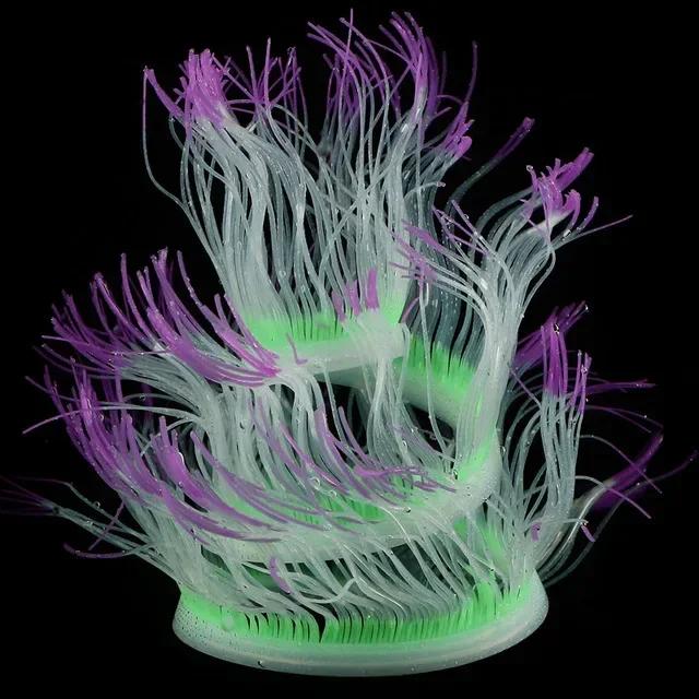 Glow In Dark Aquarium Luminous Sea Anemone Silicone Simulation Coral Ornament Realistic Fake Fish Tank Landscape Decor