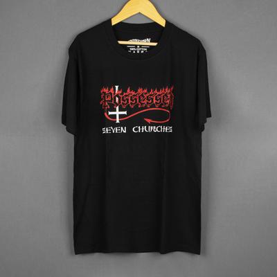 Футболка Possessed Seven Churches Slayer Death Band Металл Унисекс С Графическим Принтом Летняя Одежда с Принтом Короткая Хлопковая Рубашка
