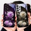 Увлажняющий Розовый Цветок Для Samsung Galaxy S23 24 Plus S20 21 FE S25 Ultra A70 72 73 51 52 53 Закаленное Стекло Чехол для Телефона