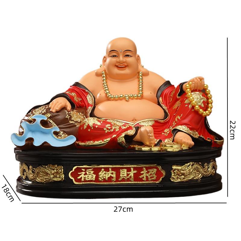 Home Decoration Accessories Wealth Recruiting Maitreya Buddha Ornament Offering Buddha Statues At Home Resin Handicrafts 1pcs