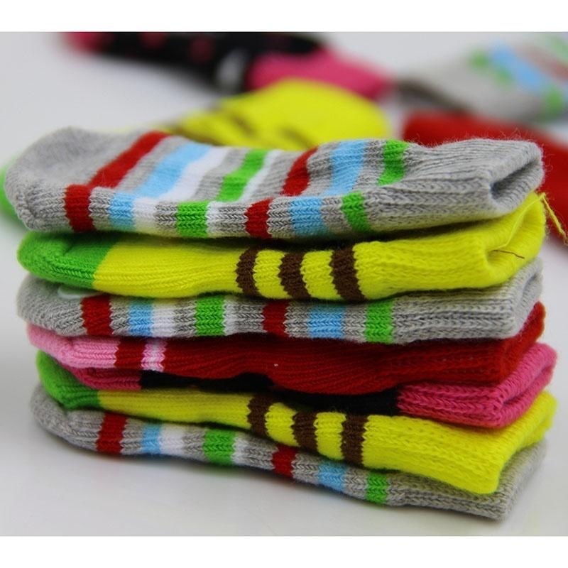 1 пара хлопковых зимних теплых носков, противоскользящие, красивой вязки для домашних собак