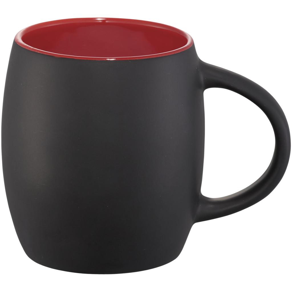 Glass "Hearth" 400 ml ceramic mug with wooden base Solid black