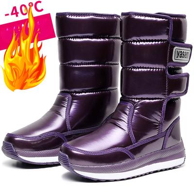 Теплые зимние бархатные сноубутсы женские бархатные водонепроницаемые и нескользящие хлопковые ботинки утолщенная подошва высокие ботинки