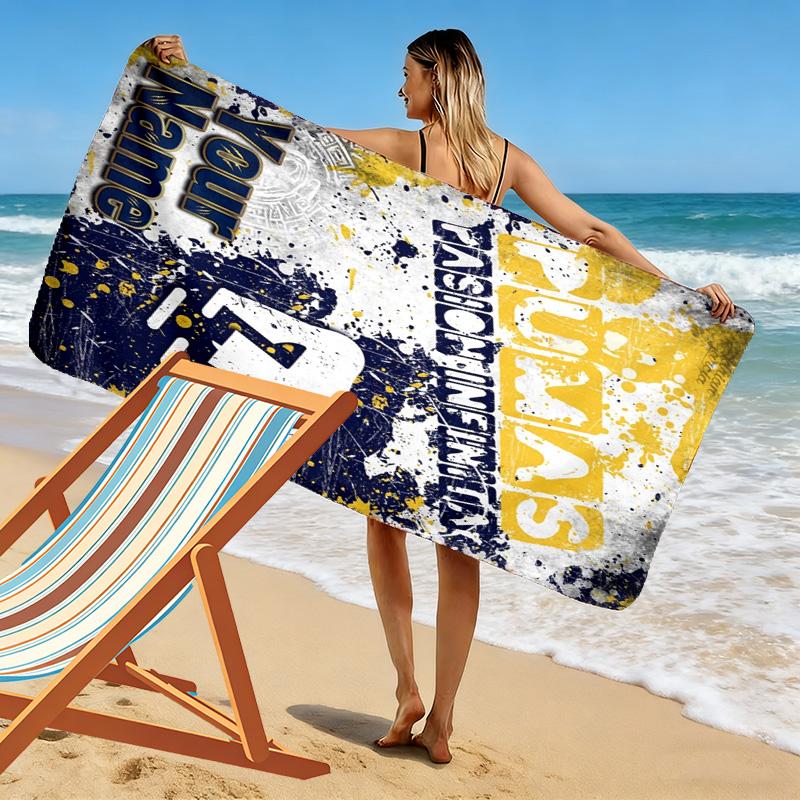 Name Custom Pumas Fc Print Beach Towel, Large Soft Quick Dry Towel for Beach Camping Swimming