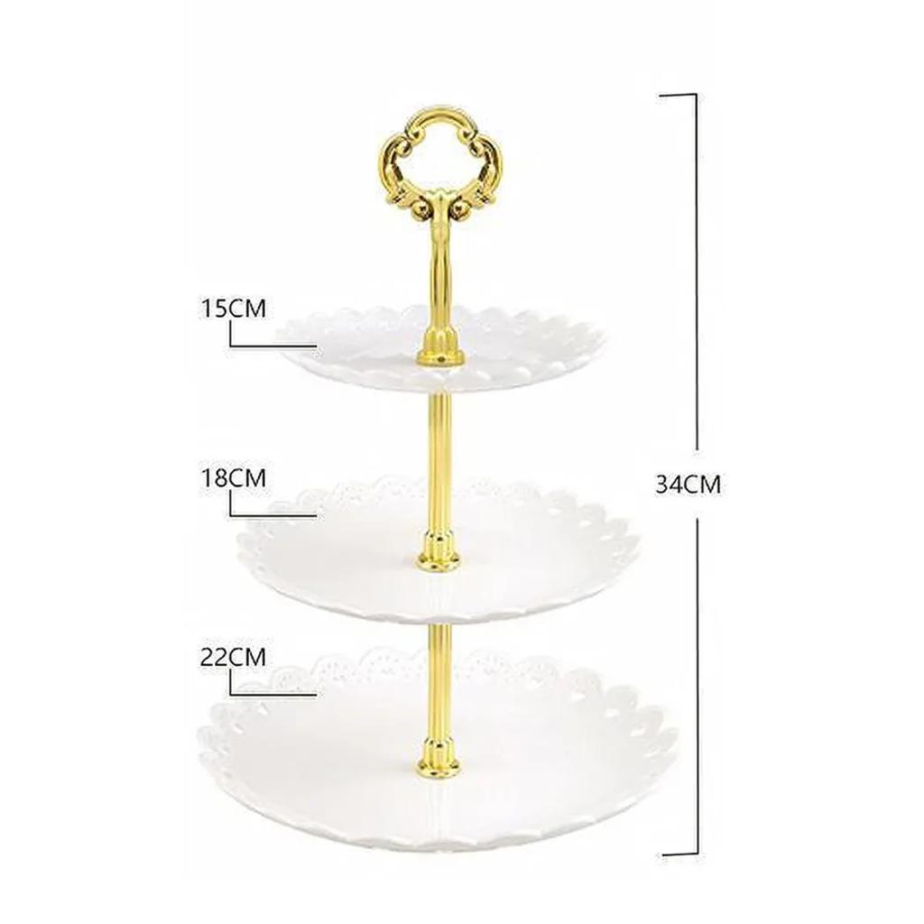 3 Layer Cake Tray Stand Layer Fruits Tray Cupcake Display Holder Birthday Party Dessert Wedding Christmas Creative Plate Tray