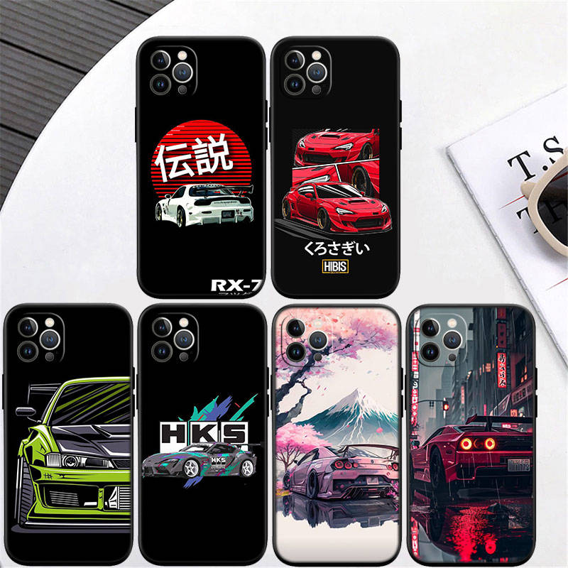 ED53 Supercar HKS JDM автомобильный чехол для телефона iPhone 6 6s 7 8 11 12 13 14 15 XS Pro Max XR X SE Samsung S20 S21 S22 S23 S24 FE Ultra Plus Lite S21S A55
