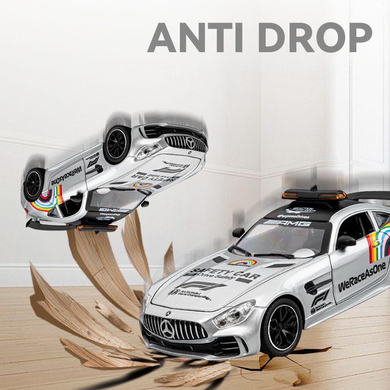 1/24 Benzs AMG GT Safety Car литой миниатюрный автомобиль литой металлический модель звук и свет детские игрушки подарки коллекционные транспортные средства