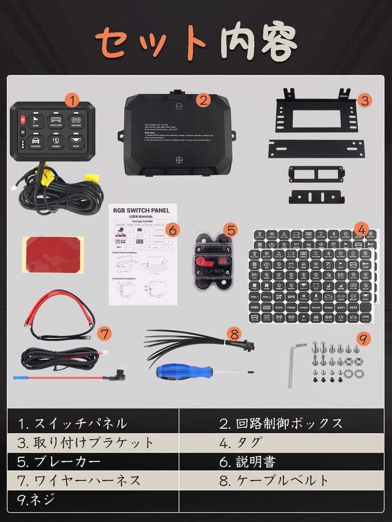 Панель переключателей NORTHYUN с мобильным приложением, RGB диммируемая коробка реле системы силовых цепей для Jeep, 6-позиционное управление, Bluetooth, подсветка, LED, управление,