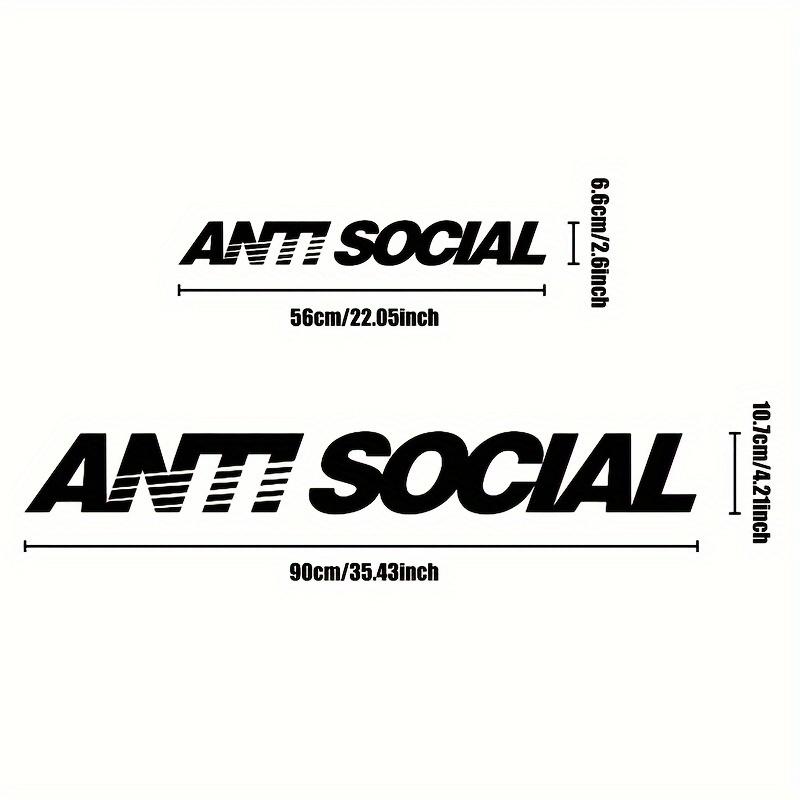 Наклейки на автомобиль 'Anti Social Letter' для лобового и заднего стекол автомобиля, виниловые наклейки, графика 'Soc', виниловое украшение на кузов и стекло автомобиля