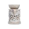 Crocon Handmade Soapstone Owl Oil Burner – Tealight Candle Holder and Aromatherapy Diffuser for Home Living Room Décor, 2.7x4 Inch Size