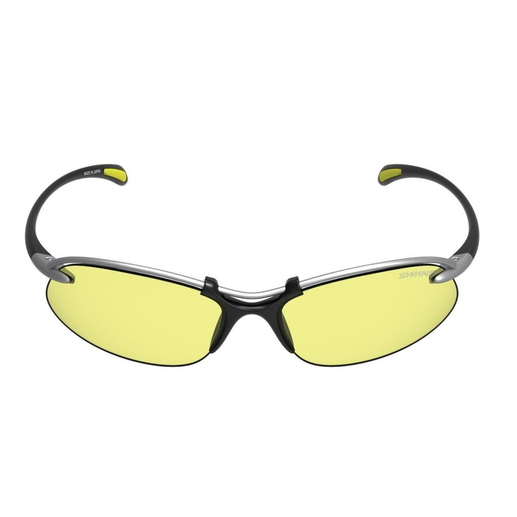 Спортивные солнцезащитные очки SWANS Airless Wave Lens Модель можно использовать ночью MTSIL Matte Titanium Silver x Matte Multi-Coated SA-517 Black/Yellow