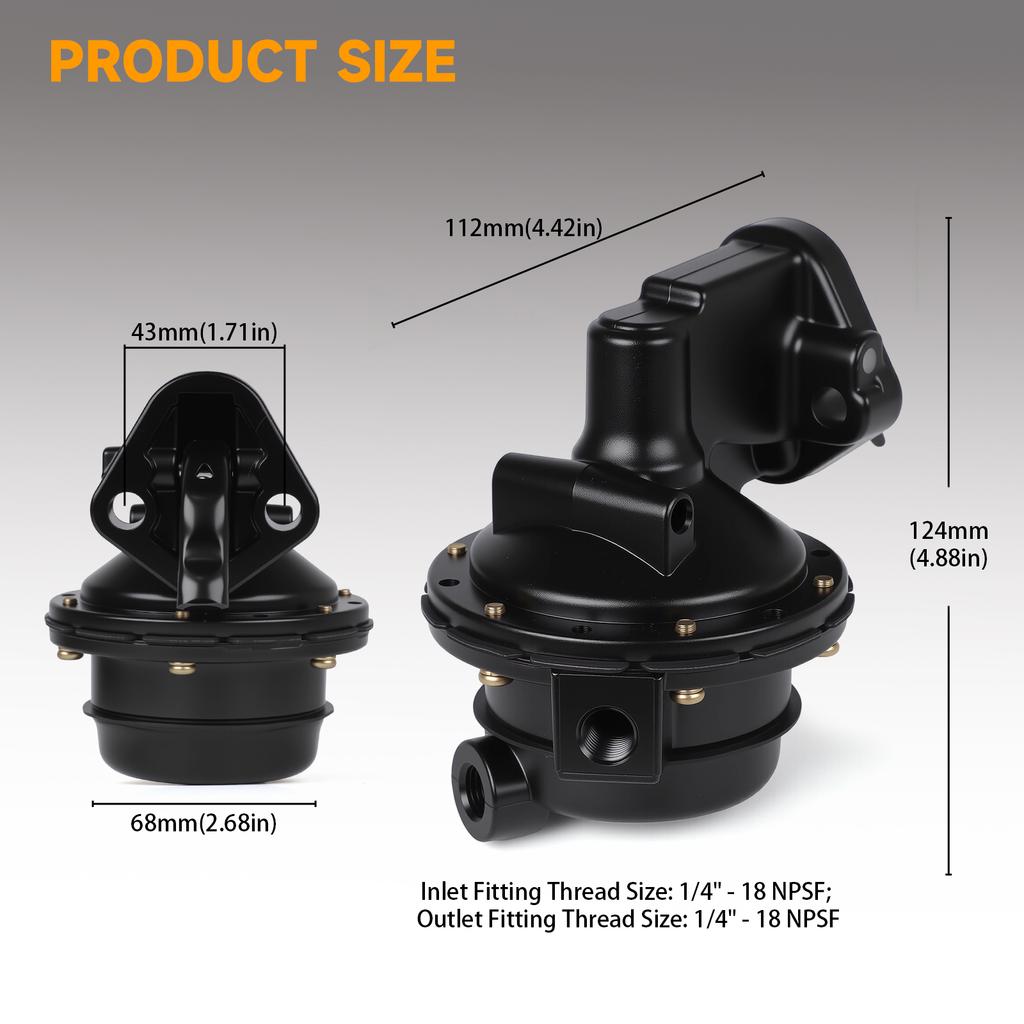 1/4" - 18 NPSF Механический топливный насос для Chevrolet 327 409 400 348 307 305 283 267 302 350l Заменяет M4891 12355613 SP1321MP
