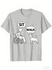 Funny Reverse Dog ComUnisexd Cotton TShirt for Adults Kids Wheelchair User Walking Dog While Sitting Humorous Imaginative Design
