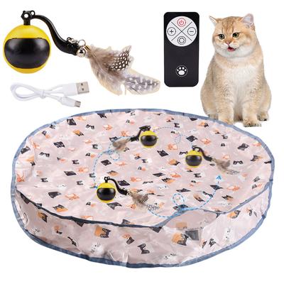 Интерактивные игрушки для кошек Мяч Быстрокатящийся мяч на игровом коврике Автоматически катящийся мяч Самовращающийся мяч для домашней кошки котенка