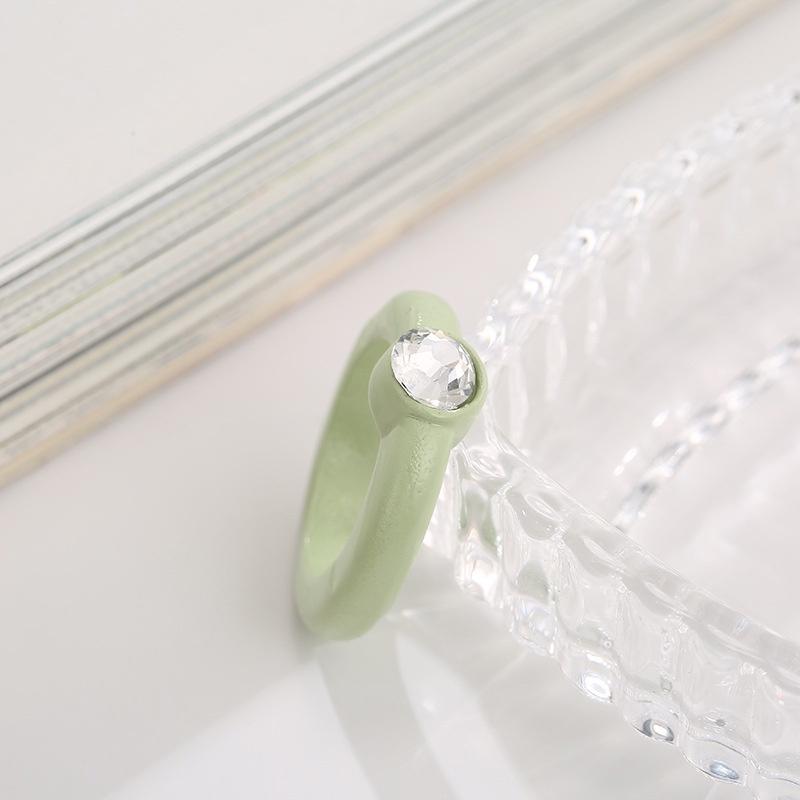 iF ME Корейские прозрачные акриловые кольца с бриллиантами, модные кольца на палец ярких цветов, женские ювелирные аксессуары, подарок