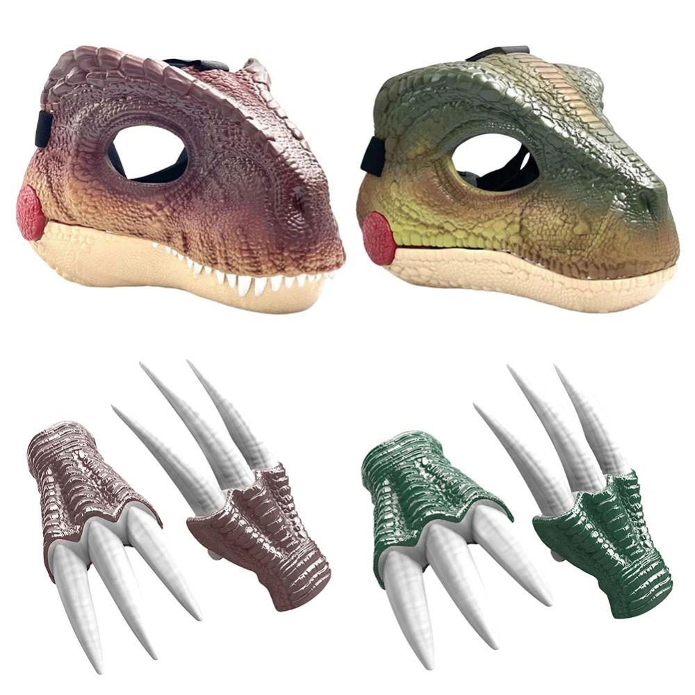 Sound Dinosaur Mask Headwear Lifelike Dinosaur Head Face Cover 3D Dinosaur Mask Kids Children