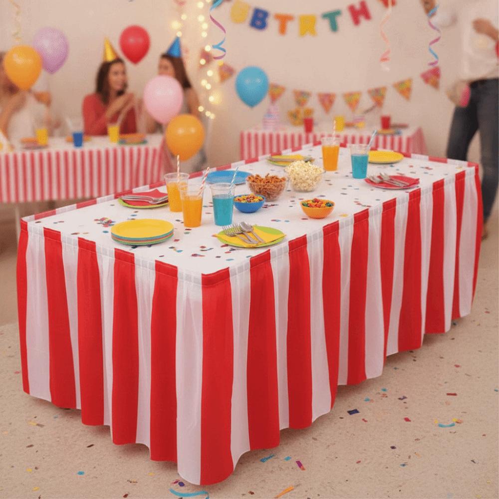 Waterproof Disposable Table Skirt Elastic Table Cover Portable Party Tablecloth Outdoor