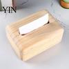 Wooden Tissue Box Holder Solid Wood Box, Rectangular Dispenser, Flip Top Natural Grain Lid Napkin Case for Living Room Bedroom And Hotel Office Desk