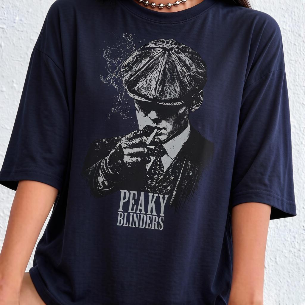 Футболки Peaky Blinders Томми Шелби Мужские Летняя Хлопковая Одежда Повседневная Мода Круглый Вырез Короткий Рукав
