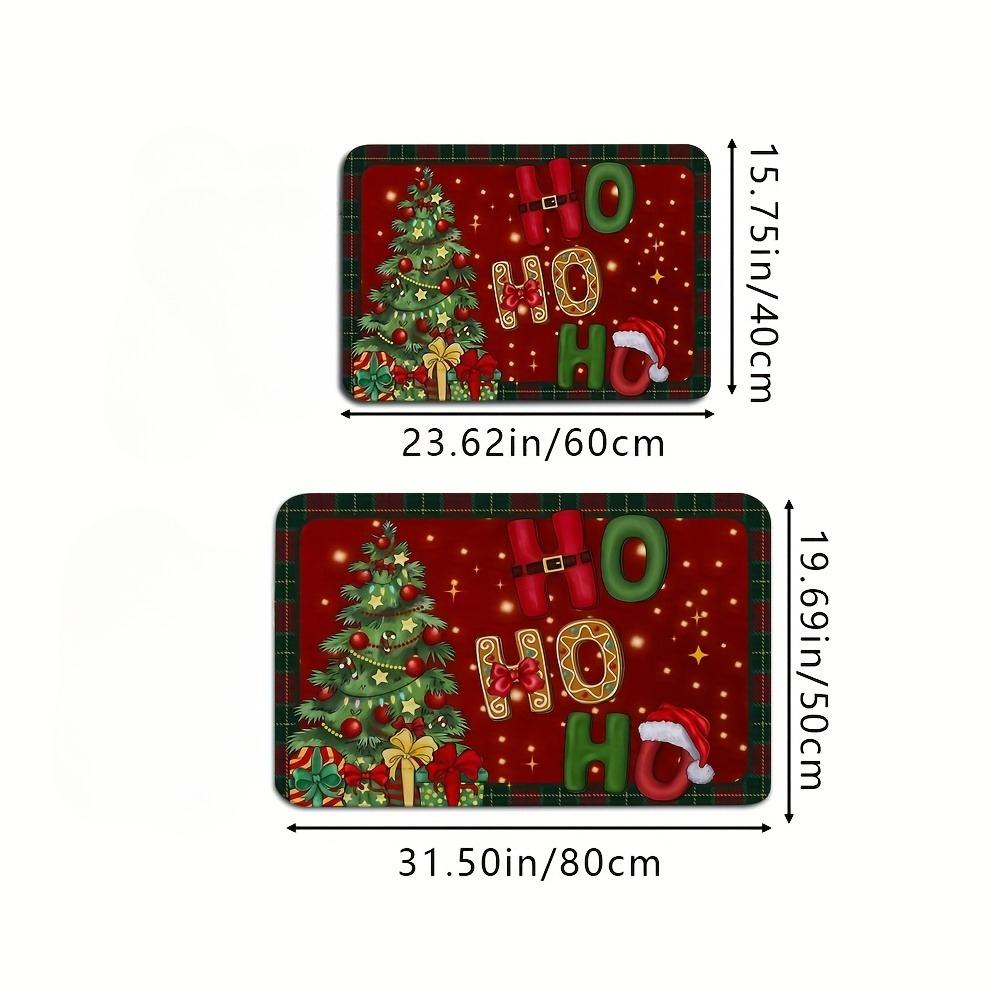 1pc Christmas Tree Doormat, Festive Holiday Decorative Mat, Non-Slip Absorbent crystal fleece Floor Mat, for Home, Bathroom