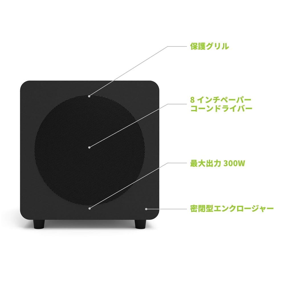 Kanto Sealed Powered Subwoofer sub8 Черный 8-дюймовый Усилитель класса D [] дюймов/Встроенный
