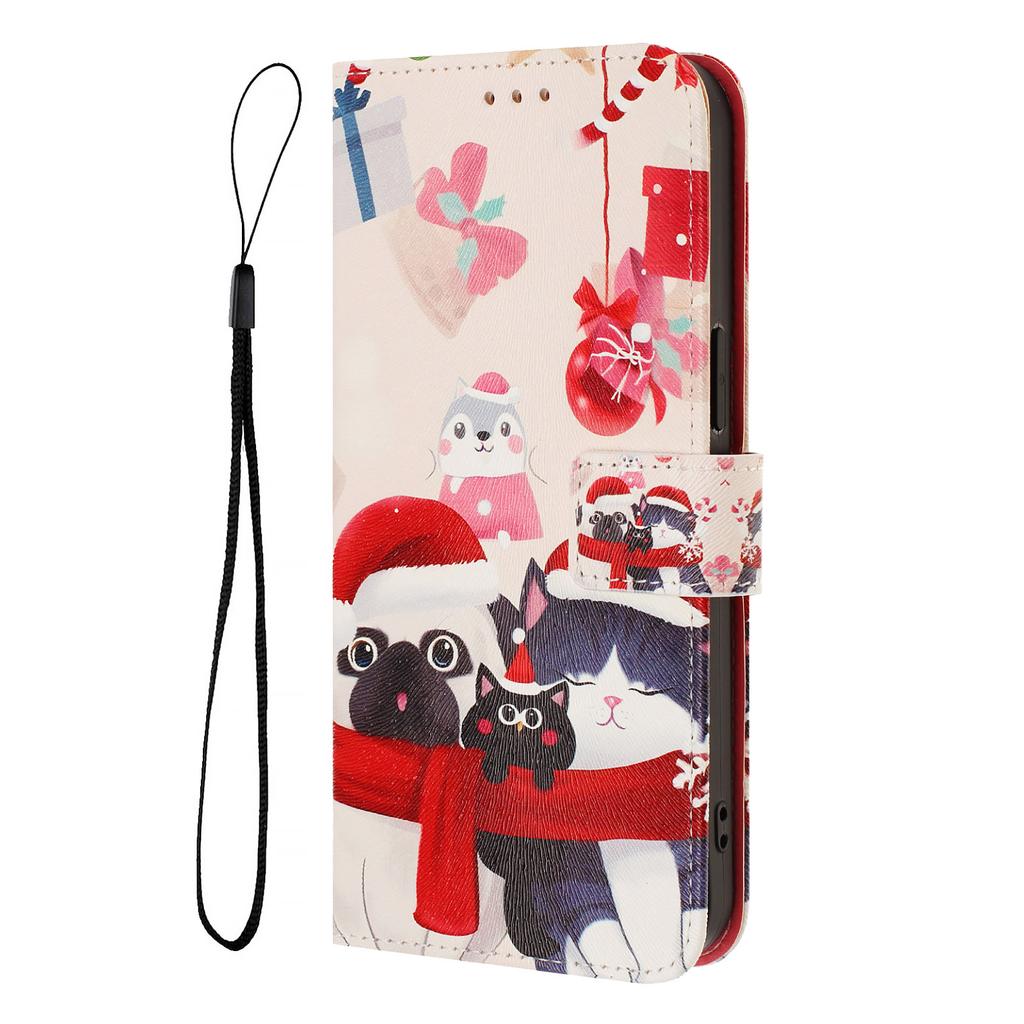 Christmas Marble Leather Case Samsung Galaxy A17 A26 A36 A56 A16 A06 A56 A15 A71 A51 A81 A91 A13 A04S Phone Wallet Flip Cover Card Holder Stand Bags