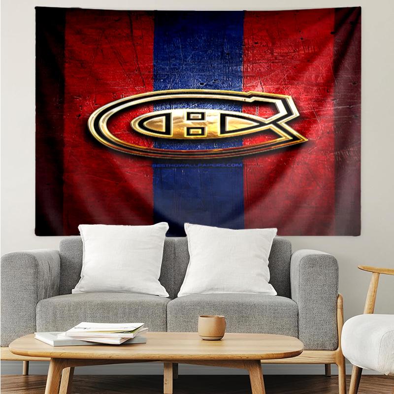 1PC Canadiens Hockey Team Tapestry Accessories Playroom Tapestry, for Bedroom,Livingroom, dormitory Room Wall Decor Fan Birthday Gifts