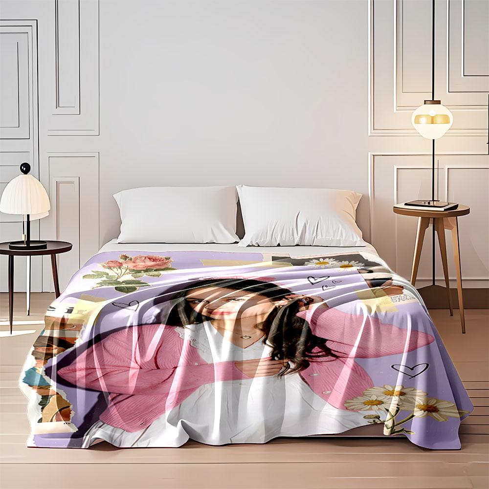 Pink Cardigan Floral Collage Blanket for all seasons blanket lunch break throw gift