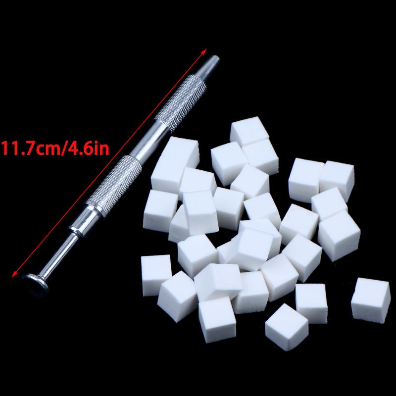 Nail Art Sponge Kit 100Pcs with Grabbing Pen Reusable DIY Gel Polish Glitter Nail Design Tools for Professional Use