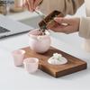 Простой набор для чая Jasmine Kung Fu, портативный дорожный набор для чая, керамический чайник, две чашки, аксессуары для китайской чайной церемонии