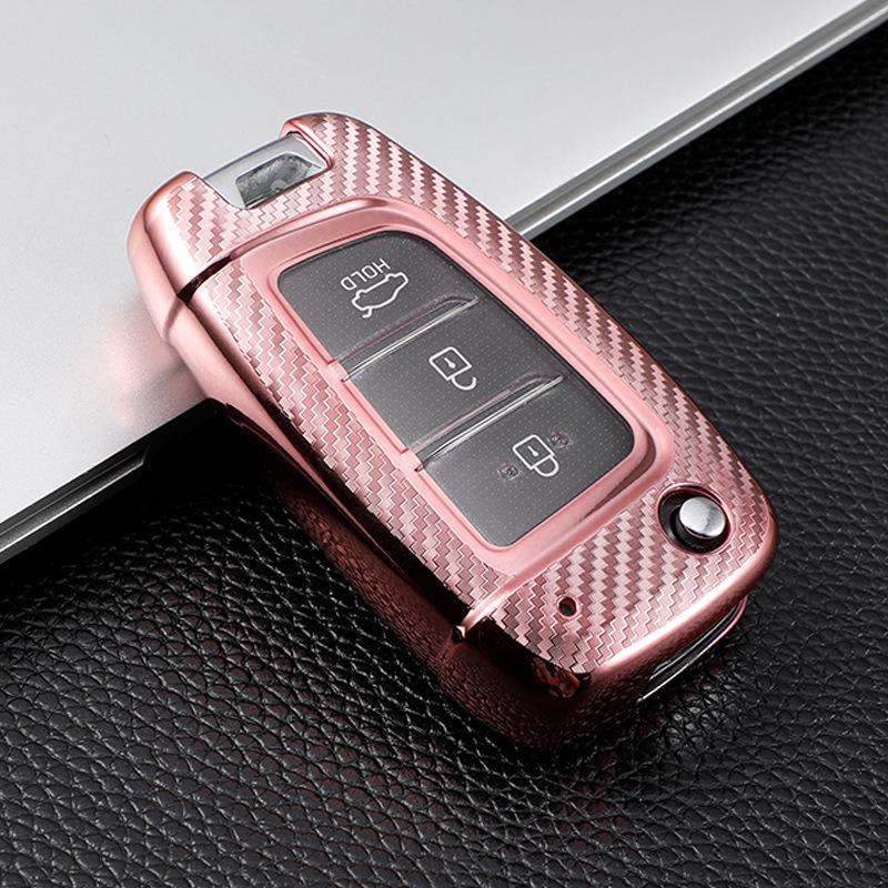 Carbon Fiber Pattern Key Cover for Hyundai Reina, Verna, Ruiyi, Sonata 8
