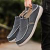 Men Outdoor Canvas Shoes Black Slip On Driving Shoes Casual Khaki Wide Head Cloth Shoes for Farther Plus Size Lightweight