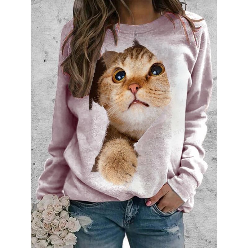 Забавные толстовки с котом, женская модная толстовка с капюшоном с изображением утки, толстовки для девочек, женские толстовки, кавайная одежда, эстетика, Sudadera Cat