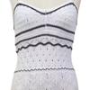 Women's Crochet Sleeveless Long Dress Spaghetti Strap Eyelet Striped Midi Dress Summer Beach Knit Cami Dresses