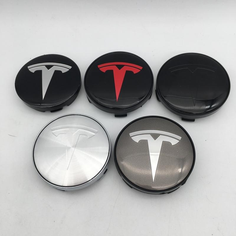 AEQTV1 4pcs 56mm 60mm 68mm For Tesla Model 3 Model Y Model S X Car emblem Wheel hub Center Cap Badge covers Decals Styling accessories