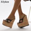 Super High Heels Women Wedge Slippers Fashion Roman Open Toe Platform Sandals Summer Female Party Black Shoes