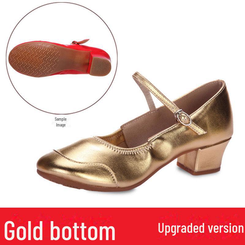 Женские серебристые туфли для бальных танцев на мягкой подошве со средним каблуком