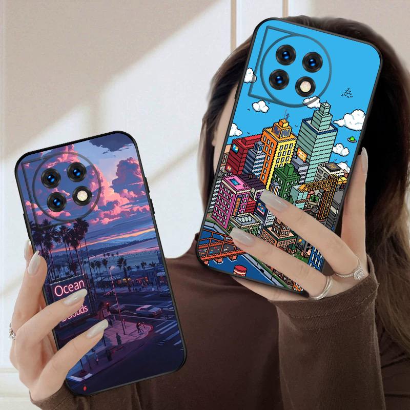 Закат Ся Улица Для Oneplus 8T 9 9R 10 Pro 11 12 13 13R 5G ACE 5 Nord2 4 CE 3 4 Lite N20 SE N200 силиконовый мягкий чехол для телефона