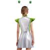 Girls Alien Costume Set Cap Sleeves High Waist Design A-Line Dress Outer Space Cutie Outfit Hair Hoop Included