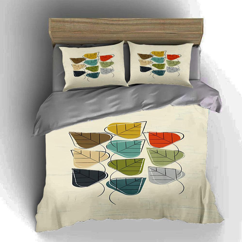 Multicolored leaf pattern. Bedding Duvet cover sets Duvet covers Pillowcases gifts (1 * Duvet Cover 2 * Pillowcases, without duvet insert)