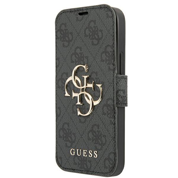 Etui z klapką do iPhone 13 Pro Max Guess Duże Logo Szare