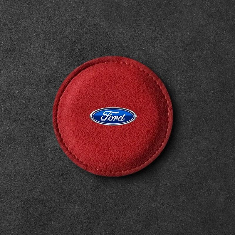 2025 Hot For Ford Turned Fur Car Coasters Non Slip Round Mat Coaster Heat Insulating Mat For Ford Focus 2 3 Mondeo Kuga Fiesta M