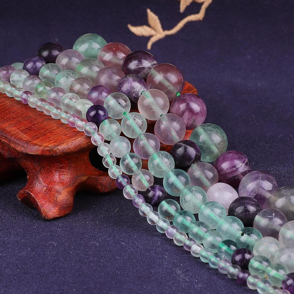 Натуральный камень, разноцветные флюоритовые круглые свободные бусины, прядь 15 дюймов, 4, 6, 8, 10, 12 мм, размер на выбор для изготовления ювелирных изделий