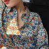 French Niche Retro Printed Floral Shirt Loose Small and Fresh Pastoral Style Shirt for Women with A Retro Hong Kong Flavor for Layering Wear