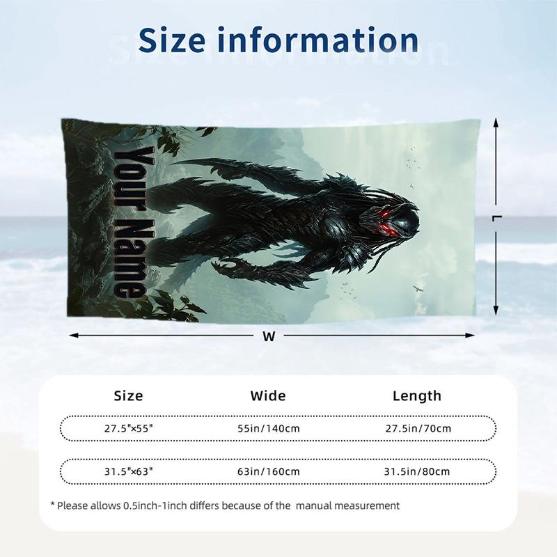 Beach Towel Custom Name Text, Quick Dry Large Towel For Beach HomePredator