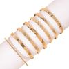 7 Pcs/Set Versatile Gold Color Bracelets Stackable Heart Prints Bracelets  Music Festival