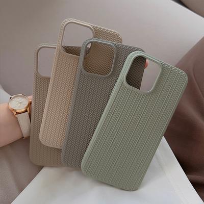Модный силиконовый чехол для мобильного телефона с плетеным узором для iphone 15 14 13 12 11 pro max plus, мягкий, противоударный бампер, полное покрытие