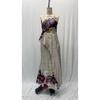 Women Sleeveless Sheer Illusion Neck Floral Embroidery Satin Peplum Mermaid Maxi Dress Elegant Evening Cocktail Prom Wedding Guest Formal Party Gown
