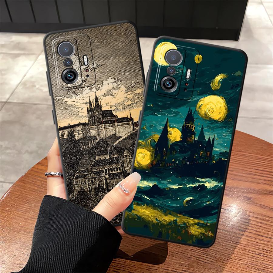 Cartoon Castle Art Funda Phone Cover Case for Xiaomi Mi 11T 12X 12 10T 11 13 Lite 14 12T Pro